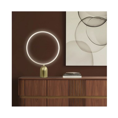 Lámpara Sobremesa Circulo Latón