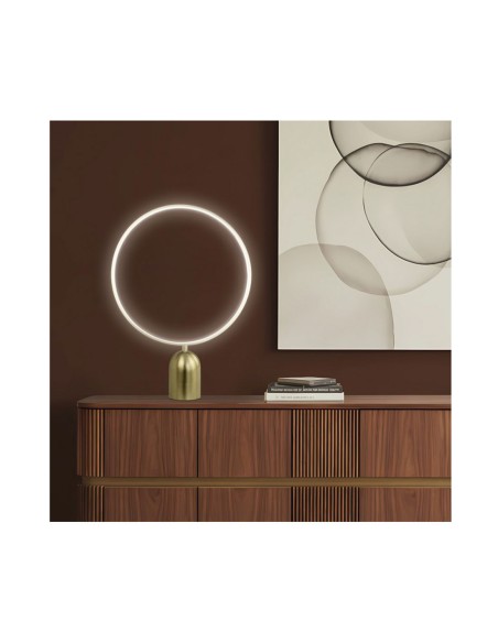 Lámpara Sobremesa Circulo Latón