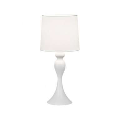 Lámpara de mesa blanca con pantalla