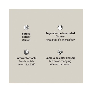 Sobremesa Cuero Led 3 tonos de Luz a...