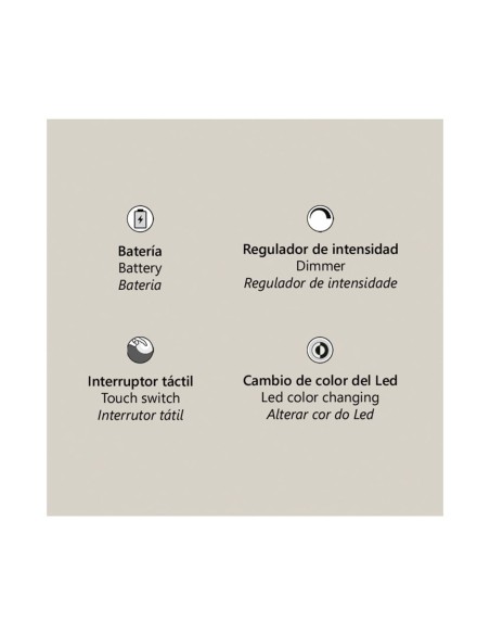 Sobremesa Cuero Led 3 tonos de Luz a Batería