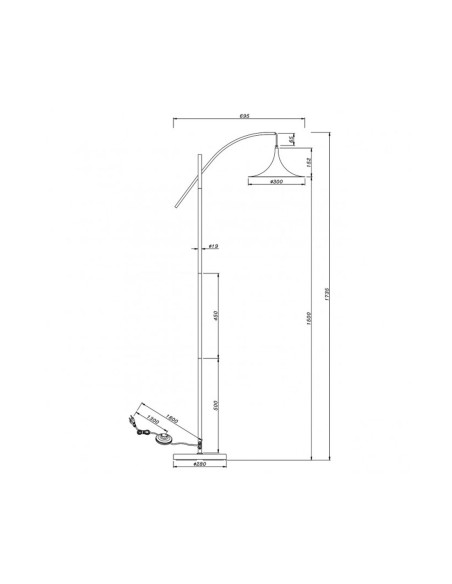 Lámpara de Pie Negro con Plato