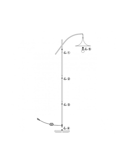 Lámpara de Pie Negro con Plato