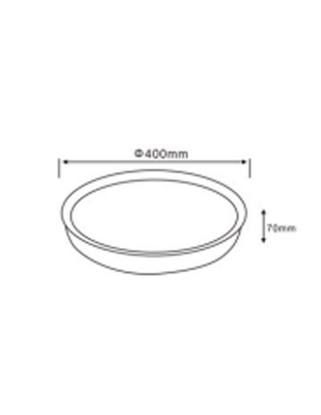 Plafón Led 40 CM Negro y Madera