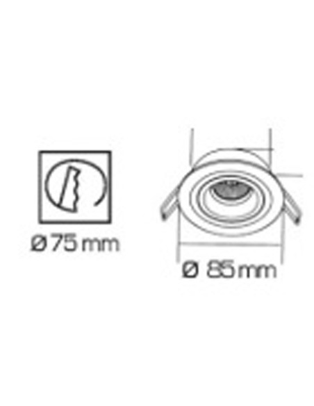 Foco Empotrar Bombilla Interior Negro con IP