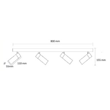 Regleta 4 Luces Negras Fabricación...