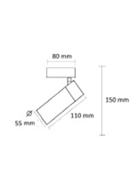 Plafón 1 Foco Orientables Blancos o Negros