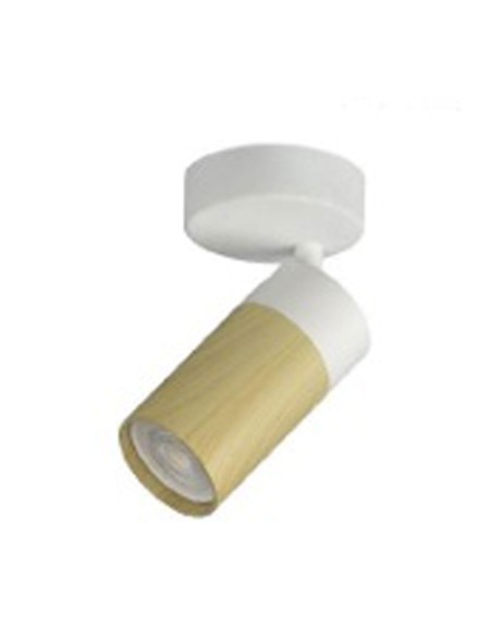 Plafón 1 Foco Orientables Blancos o Negros con Madera