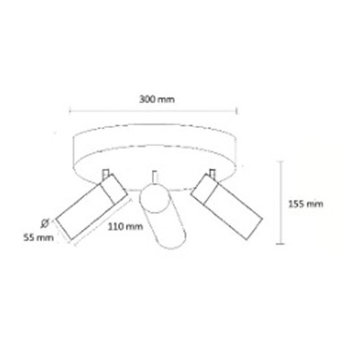 Plafón 3 Focos Orientables Blancos o...