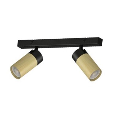 Outlet Regleta 2 Luces Negras con Madera