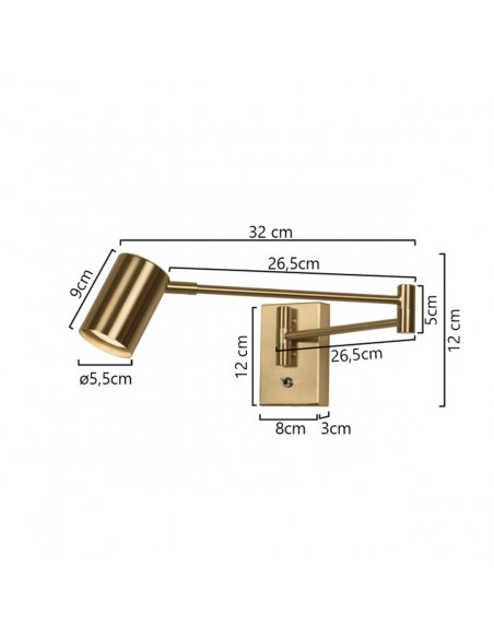 Aplique Lectura Cama Brazo Articulado Níquel