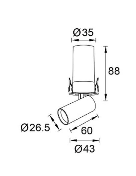 Empotrable Orientable Ajustable Blanco o Negro 5W