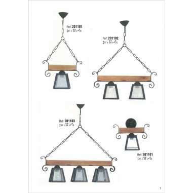 Lámparas Madera y Forja