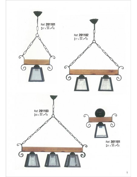 Lámparas Madera y Forja