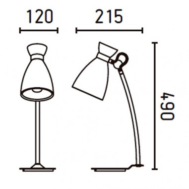 Lámpara Mesa Estilo Años 60