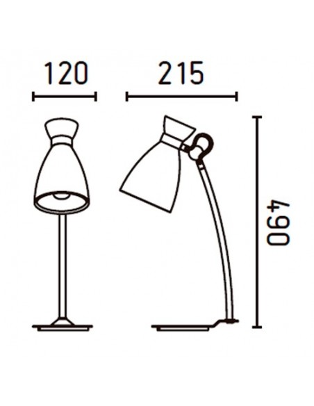 Lámpara Mesa Estilo Años 60