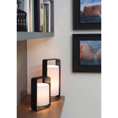 Lámpara Mesa Acero Negra