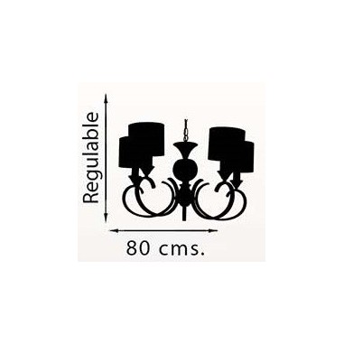 Lámpara con Pantalla Negro y Plata