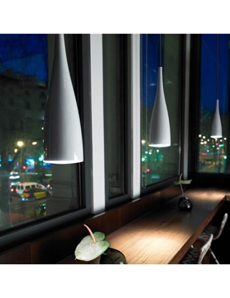 Lámpara de Diseño de Acero Blanco Lacado