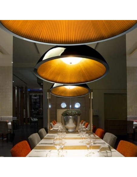 Lámpara de Diseño de PVC Negro y Oro Lacado