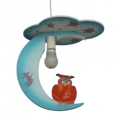 Lámparas de Madera Buho Azul para Niños. Tienda Online
