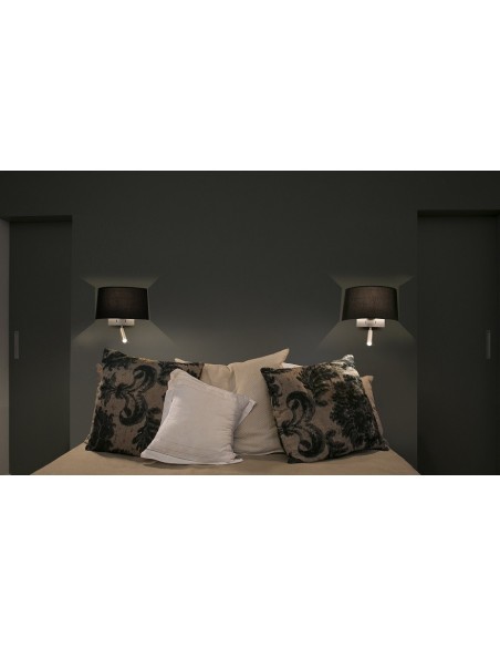 Apliques Dormitorio y Lector Pantalla Negra