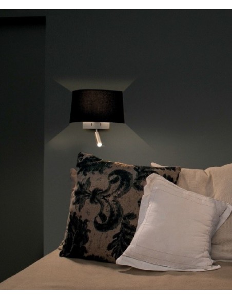 Apliques Dormitorio y Lector Pantalla Negra