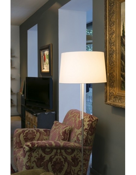 Lámpara de Pie Dormitorio Pantalla Blanca