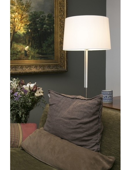 Lámpara de Pie Dormitorio Pantalla Blanca