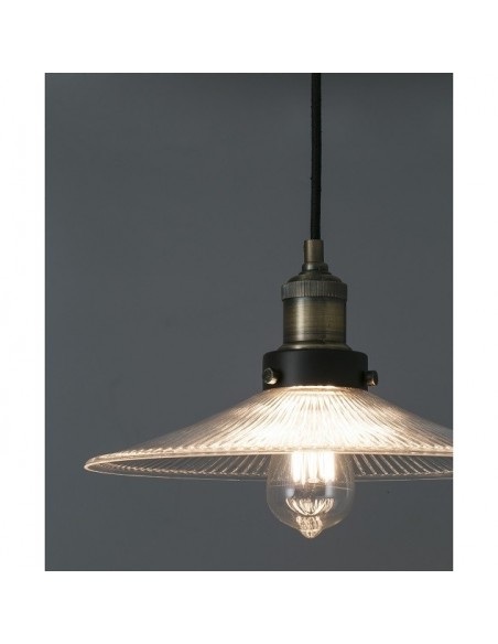 Lámpara Estilo Industrial con Tulipa de Cristal