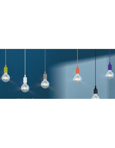 Cable Eléctrico y Portalámparas Naranja