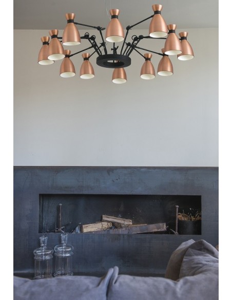 Lámpara de 12 Luces Cobre