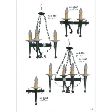 Lámparas de Hierro Apliques de 2 Luces