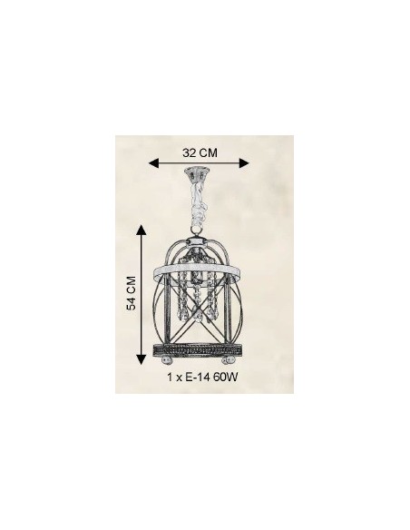 Farol de Interior con Copens de Cristal