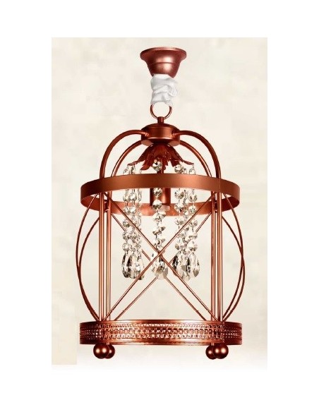 Farol Cobre con Copens de Cristal