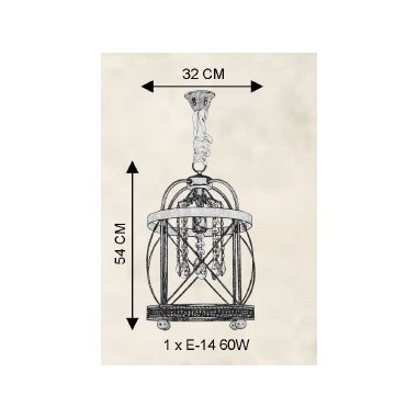 Farol Cobre con Copens de Cristal