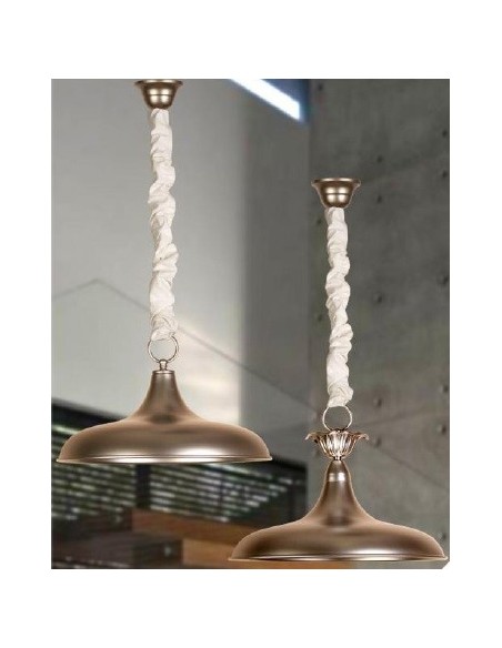 Lámparas con Pantalla Estilo Industrial y Cadena Cubierta Tela