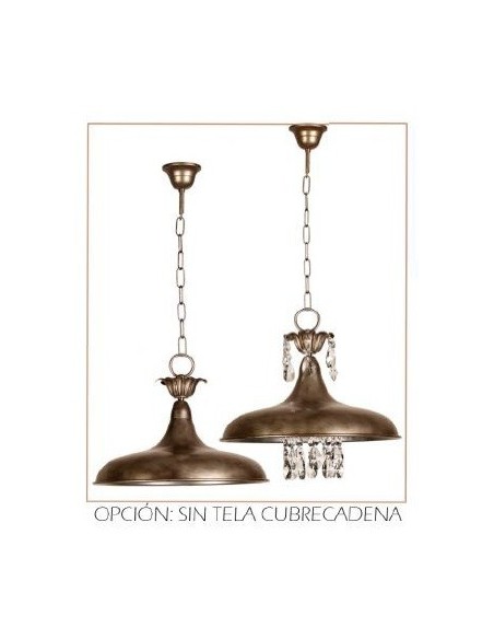 Lámparas con Pantalla Estilo Industrial y Cadena Cubierta Tela