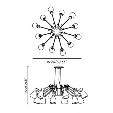 Lámpara de 12 Luces de Diseño