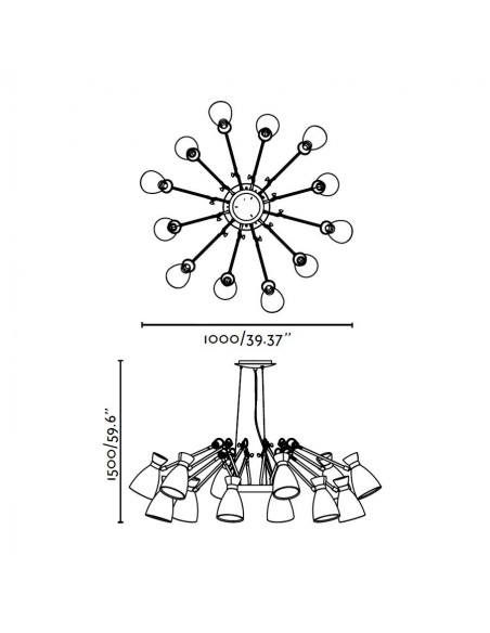 Lámpara de 12 Luces de Diseño