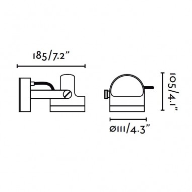 Aplique Aluminio Gris