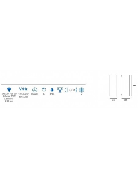 Aplique Jardín para Iluminar hacia Arriba y Abajo