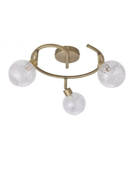 Lámpara Dorada con Tulipas de Cristal